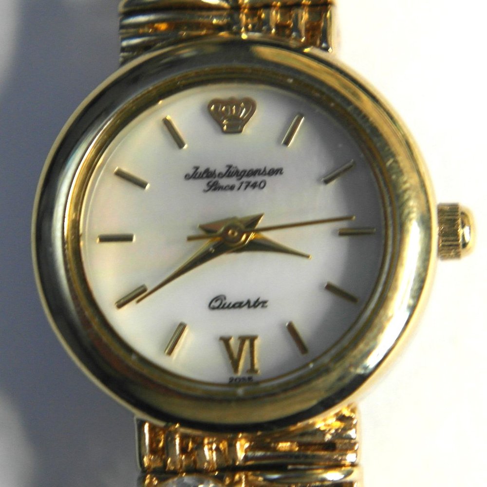 JULES JURGENSEN NF7967M Gold Quartz Gems Women's Wristwatch
